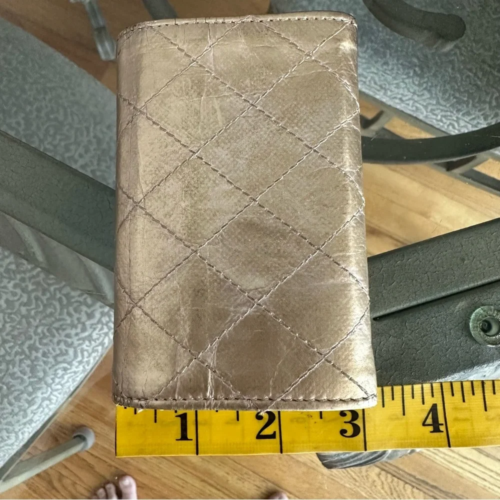 Chanel Palette Metallic Aged Flap Card Case Authentic 2011 Gold - Picture 7 of 15